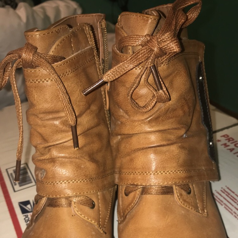 Women’s brown steal toe ankle booties